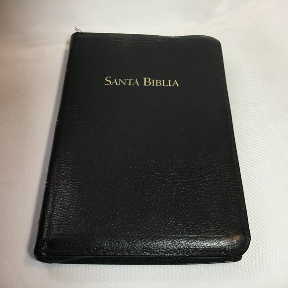 Holy Bible Santa Biblia Reina-Valera 1960/1990 Holman Leather Zipper Cover EUC - Picture 1 of 11